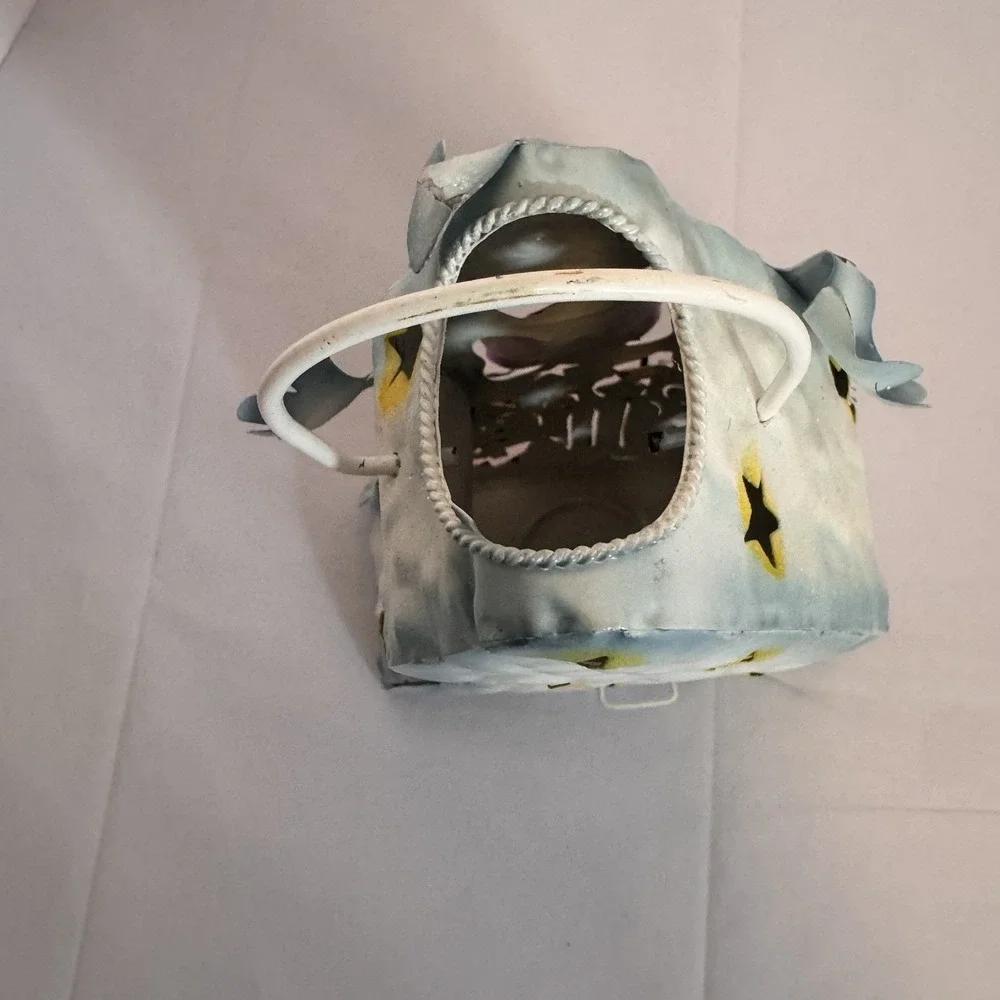 Vintage Halloween Metal Candle Tin‎ Ghost Pumpkin and Cat Home Accent Tea Light - Picture 7 of 9